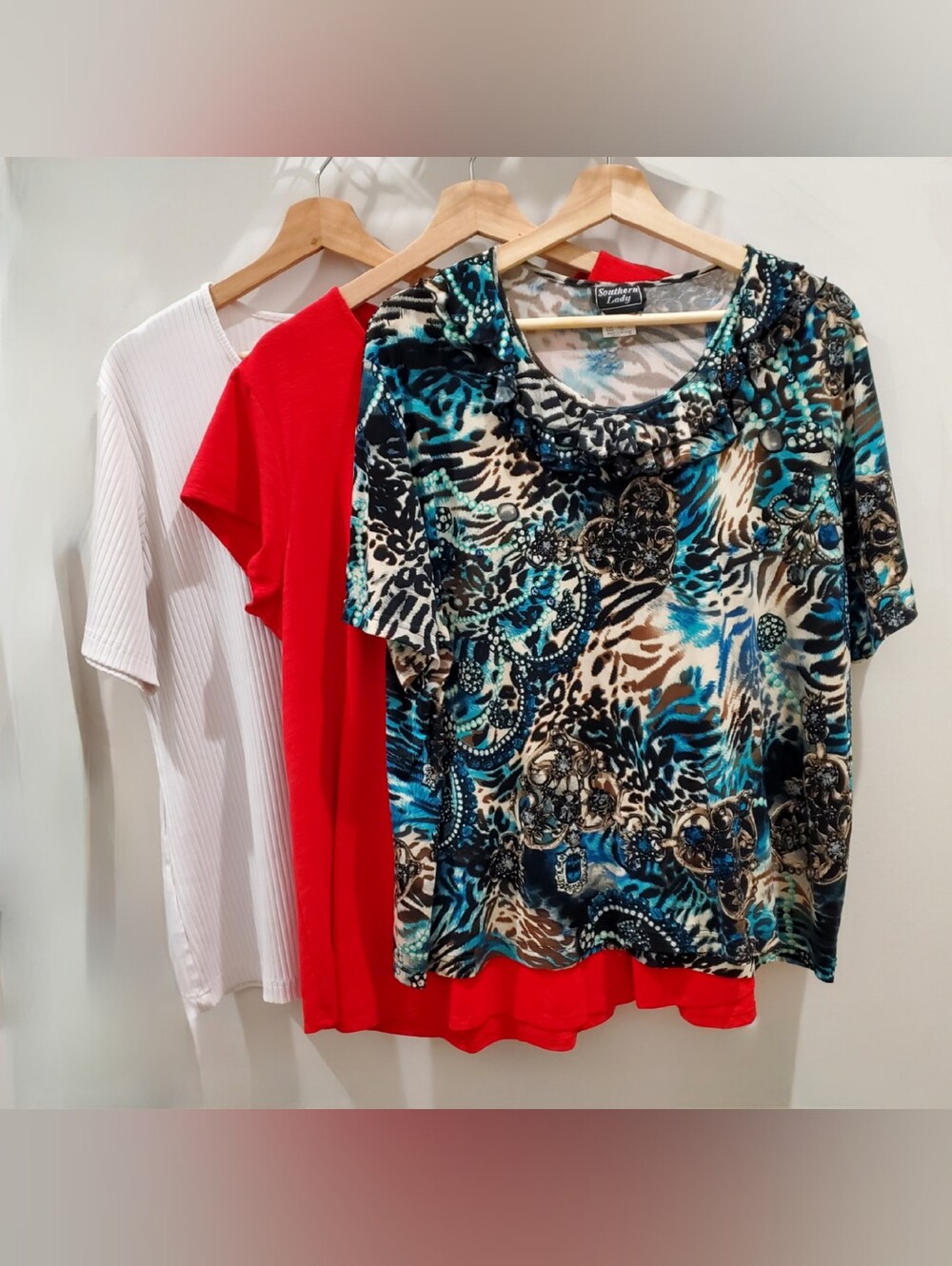 Southern Lady LOT of 3 Women's Tops Short Sleeve Sz XL GUC Work Travel Casual